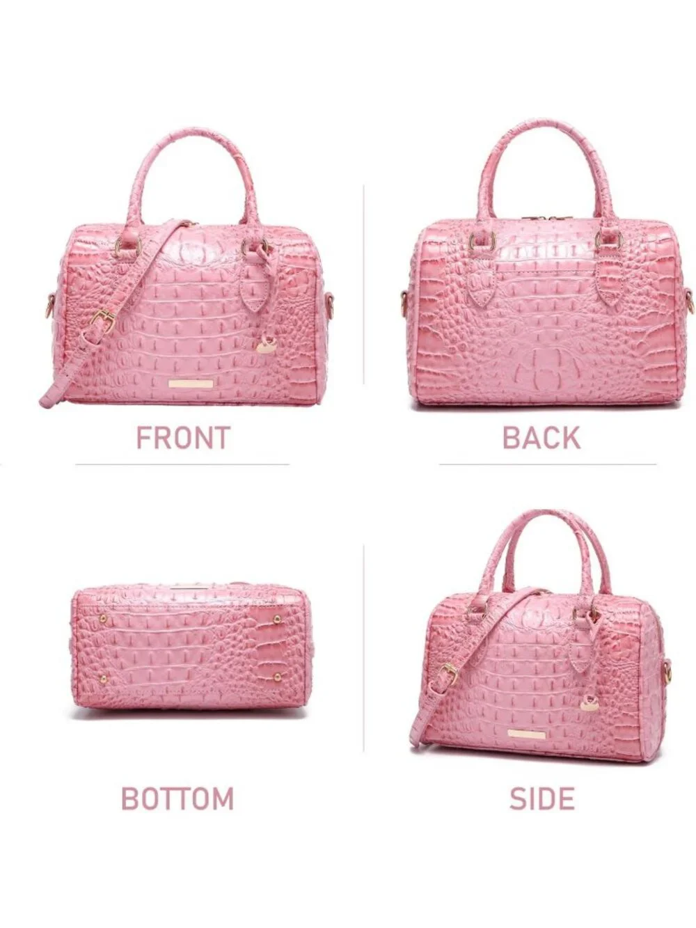 Stylish Crocodile Print Handbag for Women - Top Handle Leather Shoulder Purse